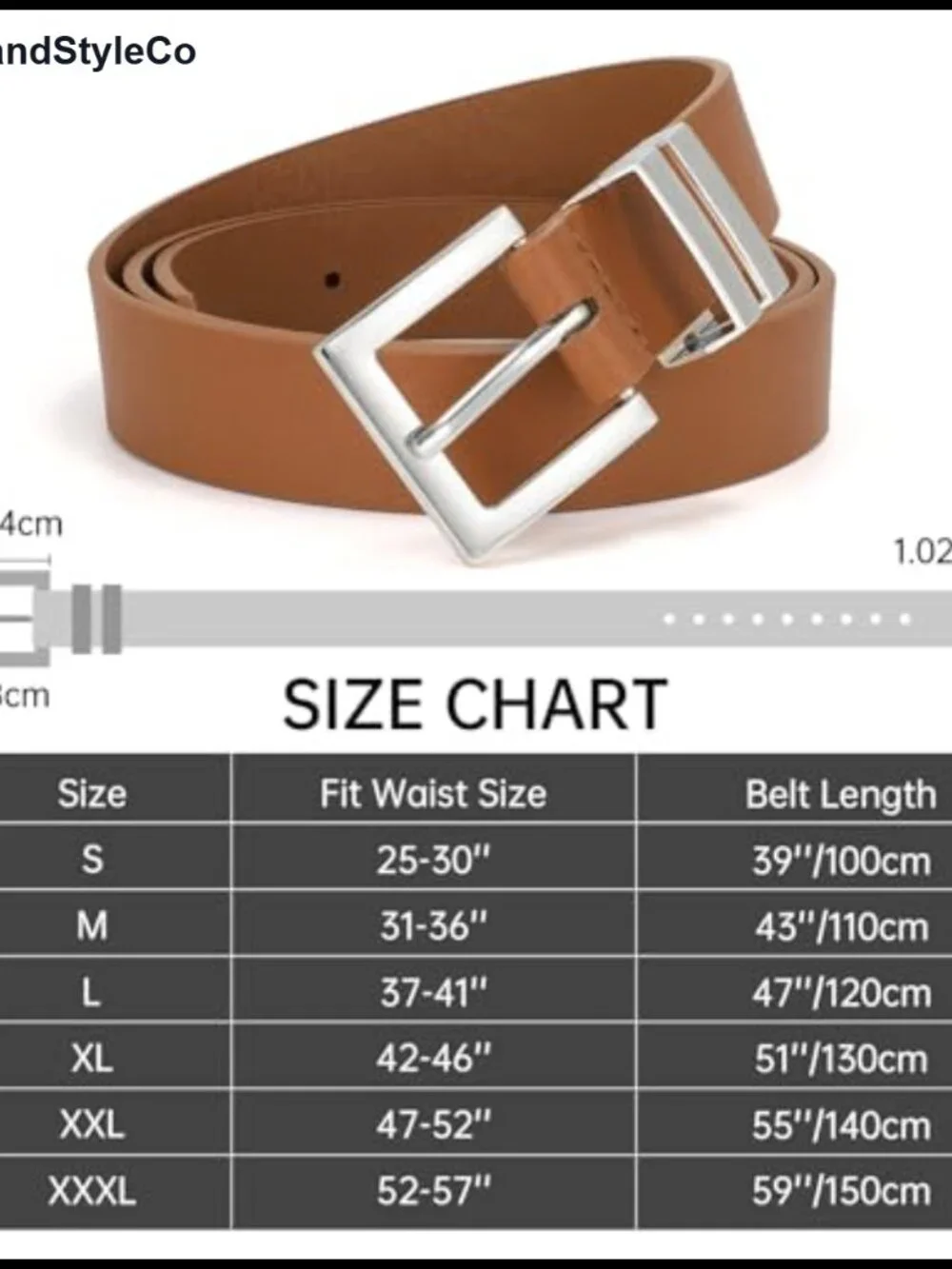 Women's Faux Leather Belt Square Buckle Waist Belt for Jeans Dresses